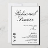 Invitation Dîner de répétition de calligraphie chic minimalis (Devant)