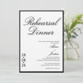 Invitation Dîner de répétition de calligraphie chic minimalis (Debout devant)