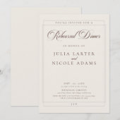 Invitation Dîner de répétition de calligraphie Classique Choc (Devant / Derrière)