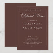 Invitation Dîner de répétition de calligraphie Classique Choc (Devant / Derrière)