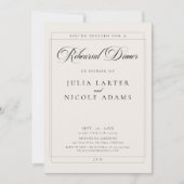 Invitation Dîner de répétition de calligraphie classique en i (Devant)