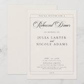 Invitation Dîner de répétition de calligraphie classique en i (Devant / Derrière)