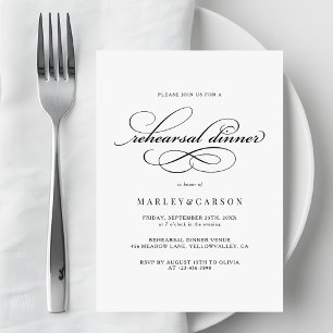 Invitation Dîner de répétition de calligraphie de script mode