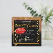 Invitation Dîner de répétition de calligraphie dorée (Debout devant)