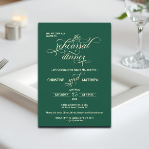 Invitation Dîner de répétition de calligraphie élégant Mariag
