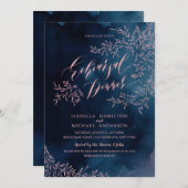 Invitation Dîner de répétition de calligraphie florale rustiq (Devant / Derrière)