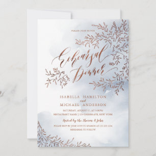 Invitation Dîner de répétition de calligraphie florale rustiq