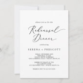 Invitation Dîner de répétition de calligraphie noire (Devant)