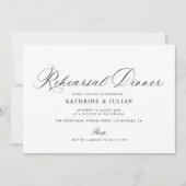 Invitation Dîner de répétition de calligraphie noire invitati (Devant)