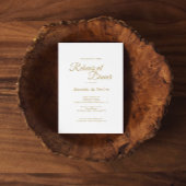 Invitation Dîner de répétition de calligraphie or simple