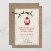 Invitation Dîner de répétition de camping inspiré par Burlap (Devant / Derrière)