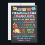 Invitation Dîner de répétition de Chalkboard Mexicaine Fiesta<br><div class="desc">Joli et coloré mexicain fêtes de répétition Invitations avec bannières lumineuses, typographie amusante, un grand verre de Sangria et taco sur un arrière - plan de tableau noir. Alors prenez une boisson froide et une salsa chaude avec cette merveilleuse invitation. Illustration tirée à la main par McBooboo. Veuillez me contacter...</div>