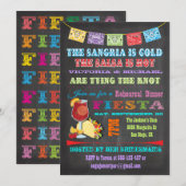 Invitation Dîner de répétition de Chalkboard Mexicaine Fiesta (Devant / Derrière)