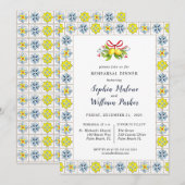 Invitation Dîner de répétition de citron avec carreaux italie (Devant / Derrière)