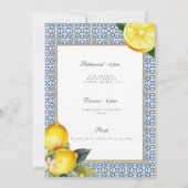 Invitation Dîner de répétition de citron méditerranéen Invita (Dos)