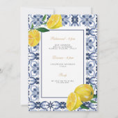 Invitation Dîner de répétition de citron méditerranéen Invita (Dos)
