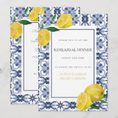 Invitation Dîner de répétition de citron méditerranéen Invita (Devant / Derrière)