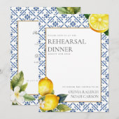 Invitation Dîner de répétition de citron méditerranéen Invita (Devant / Derrière)
