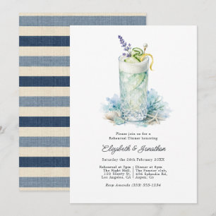 Invitation Dîner de répétition de cocktail Seafoam Chic côtie