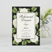 Invitation Dîner de répétition de code QR Hydrangeas blanc (Debout devant)