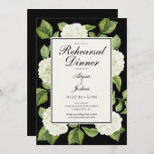 Invitation Dîner de répétition de code QR Hydrangeas blanc (Devant / Derrière)