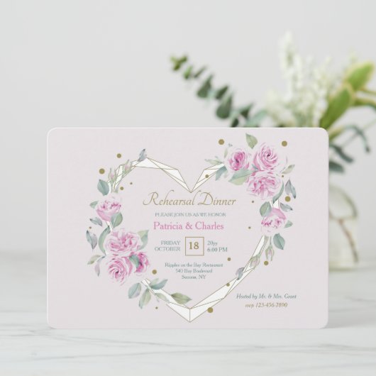 Invitation Dîner de répétition de coeur ouvert (Debout devant)