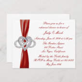 Invitation Dîner de répétition de coeur Red Infinity Invitati (Devant / Derrière)