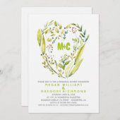 Invitation Dîner de répétition de coeur rustique en bois (Devant / Derrière)