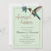 Invitation Dîner de répétition de colibri couleur or à la men (Devant)