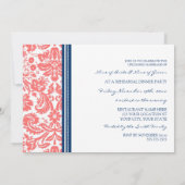 Invitation Dîner de répétition de Corail bleu (Dos)