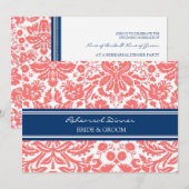 Invitation Dîner de répétition de Corail bleu (Devant / Derrière)