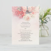Invitation dîner de répétition de couleur aquarelle rose pâle (Debout devant)