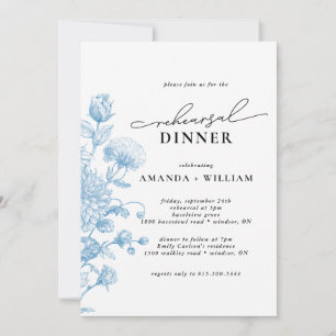 Invitation Dîner de répétition de croquis floral