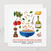 Invitation Dîner de répétition de cuisine italienne (Devant / Derrière)