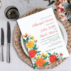 Invitation Dîner de répétition de Dahlia de printemps jaune p