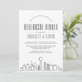 Invitation Dîner de répétition de Dallas | Ville Skyline (Debout devant)