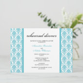 Invitation Dîner de répétition de Damas (aqua) (Debout devant)