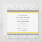 Invitation Dîner de répétition de Damas gris citron (Dos)