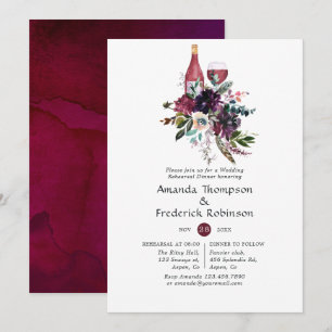 Invitation Dîner de répétition de dégustation de vin rouge de