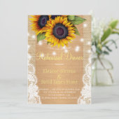 Invitation Dîner de répétition de dentelle de tournesol d'or  (Debout devant)