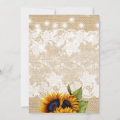 Invitation Dîner de répétition de dentelle de tournesol d'or  (Dos)