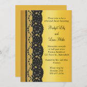 Invitation Dîner de répétition de dentelle en or (Devant / Derrière)