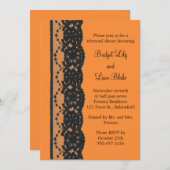 Invitation Dîner de répétition de dentelle (orange) (Devant / Derrière)