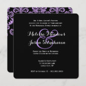 Invitation Dîner de répétition de dentelle pourpre Mariage 2 (Devant / Derrière)