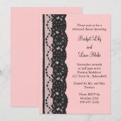 Invitation Dîner de répétition de dentelle (rose) (Devant / Derrière)
