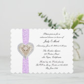 Invitation Dîner de répétition de dentelle violette Unicorne  (Debout devant)