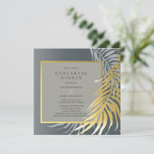 Invitation Dîner de répétition de destination argent et or (Debout devant)