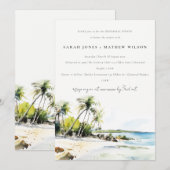 Invitation Dîner de répétition de destination côtière tropica (Devant / Derrière)