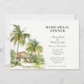 Invitation Dîner de répétition de destination tropicale (Devant)