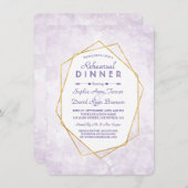 Invitation Dîner de répétition de diamant géométrique or (Devant / Derrière)